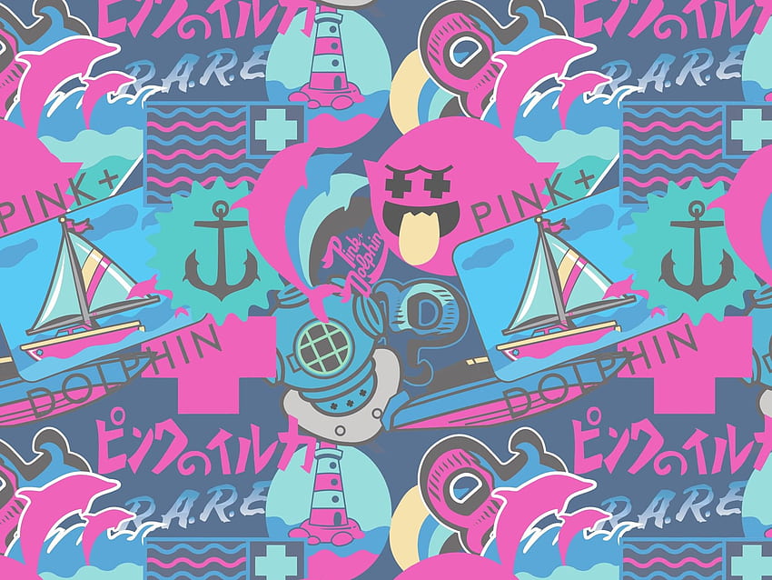 Pink Dolphin Clothing, Dolphin Pattern HD wallpaper