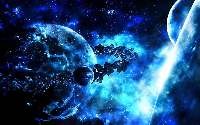 Kühle blaue schöne Proslut-Fantasie, kühle blaue Galaxie HD-Hintergrundbild