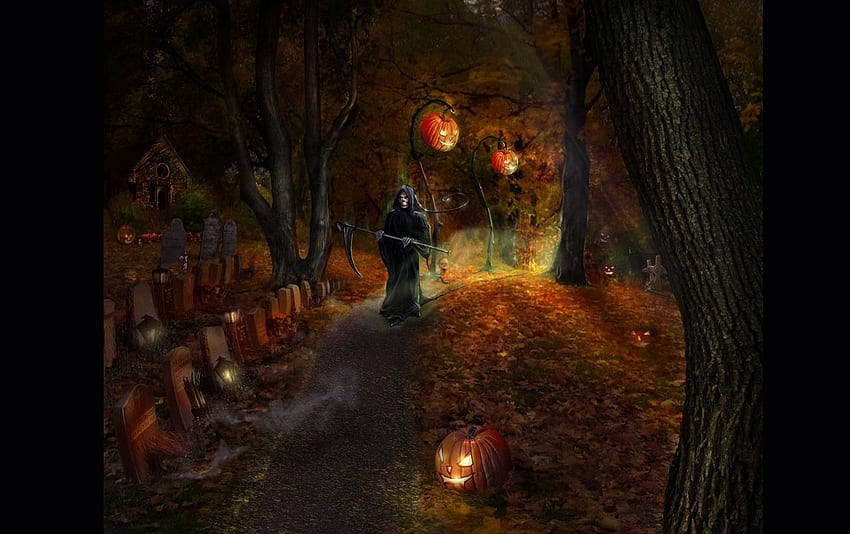 Halloween cemetery . Halloween cemetery stock , Haunted Graveyard HD wallpaper