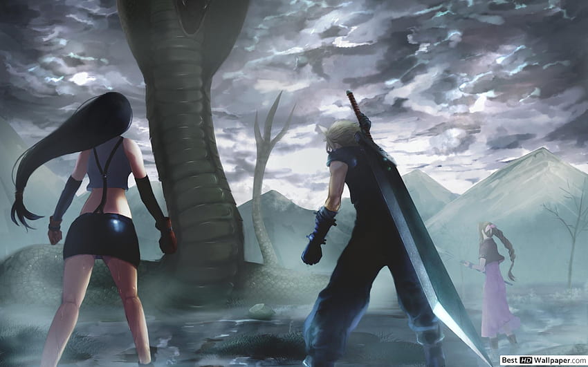 Final Fantasy VII - Tifa Lockhart, Cloud Strife y Aerith Gainsborough, Cloud FF7 fondo de pantalla