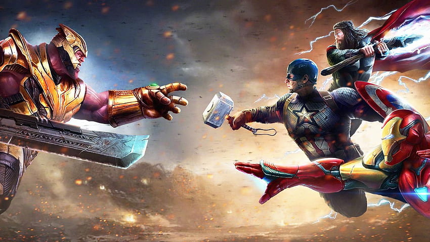 Thanos Vs Iron Man Thor Capitán América Resolución, Antecedentes y fondo de pantalla