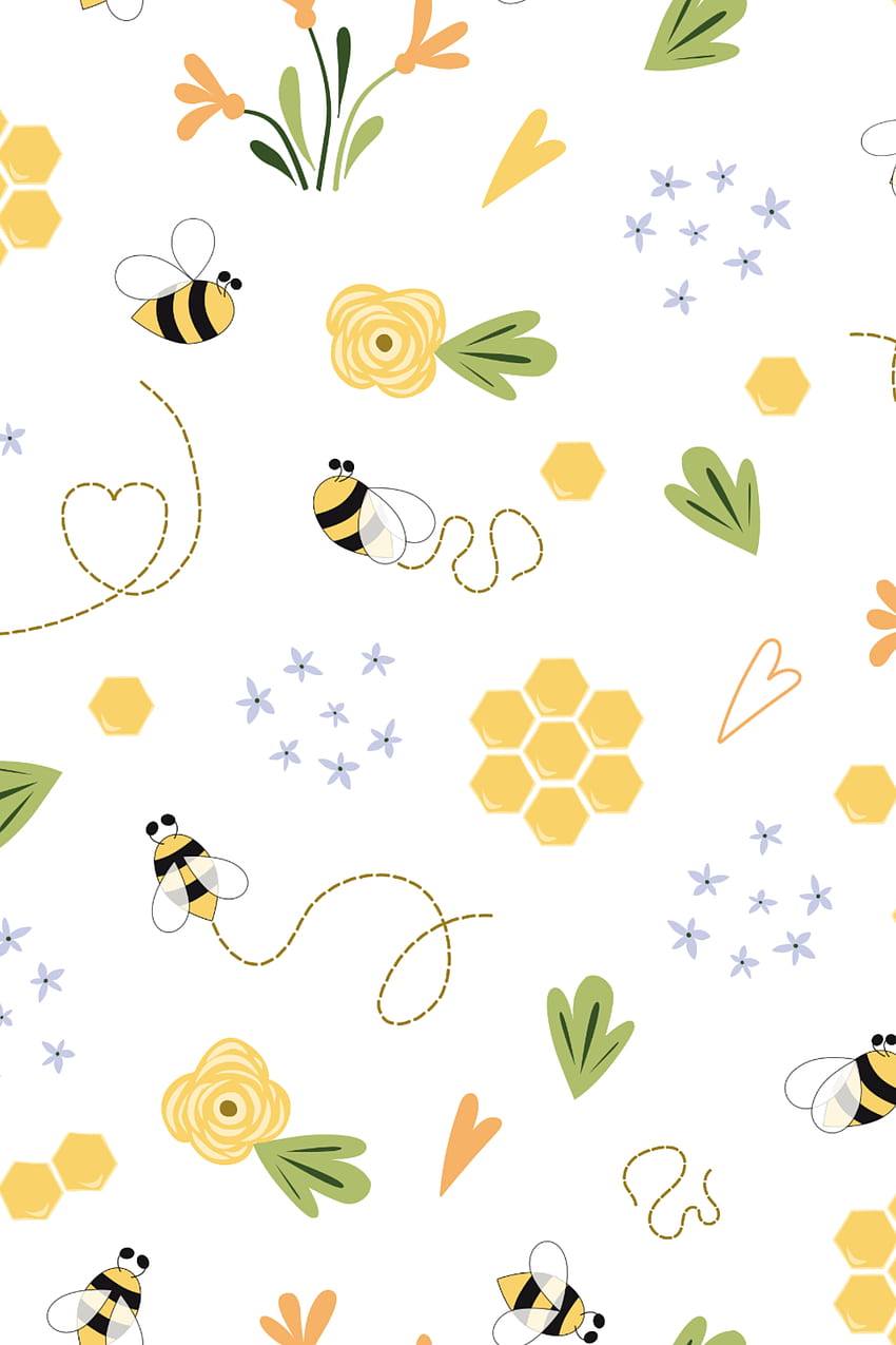 Honey Bee patterns Cute Bee. Cute HD phone wallpaper