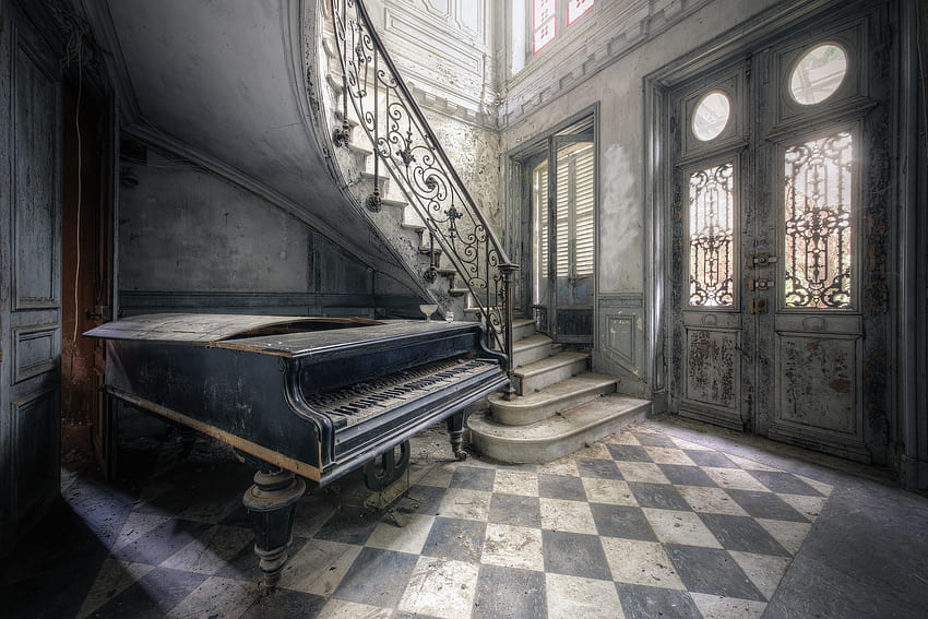 building, Old, Musical instrument, Piano, Abandoned / and Mobile Background HD wallpaper