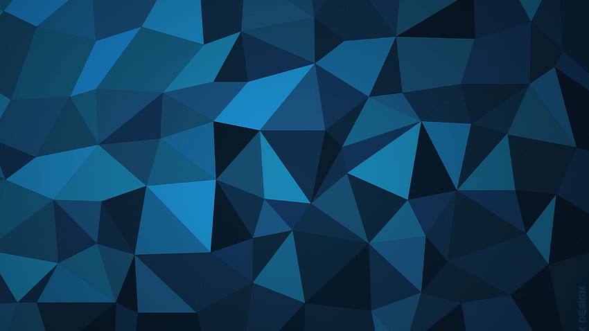Baixo poli azul, abstrato, e plano de fundo, baixo poli abstrato papel de parede HD
