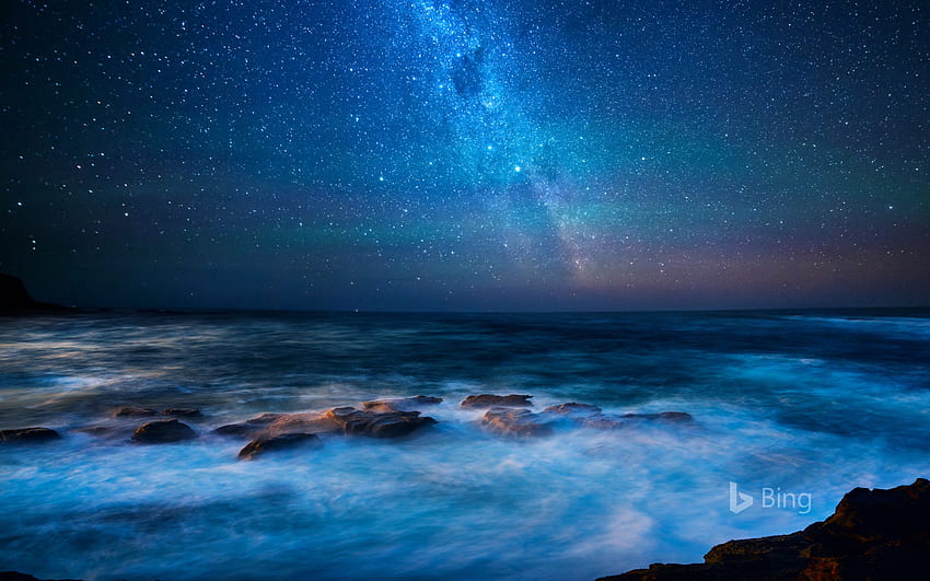 Vista de la Vía Láctea desde Great Ocean Road, Amazing Ocean View fondo de pantalla