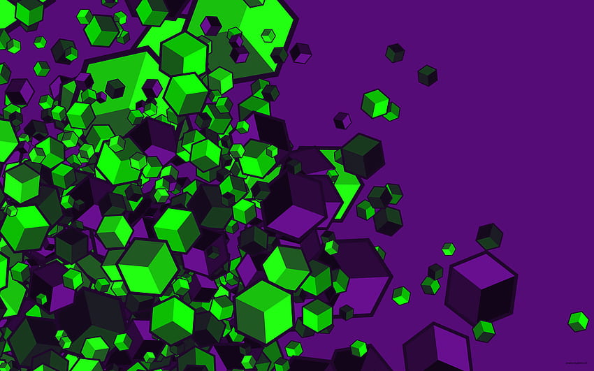 grnprpleblocks lookin for this in 2560 1440 also lets get / . Colorful , Abstract, Art, Purple and Green Abstract HD wallpaper