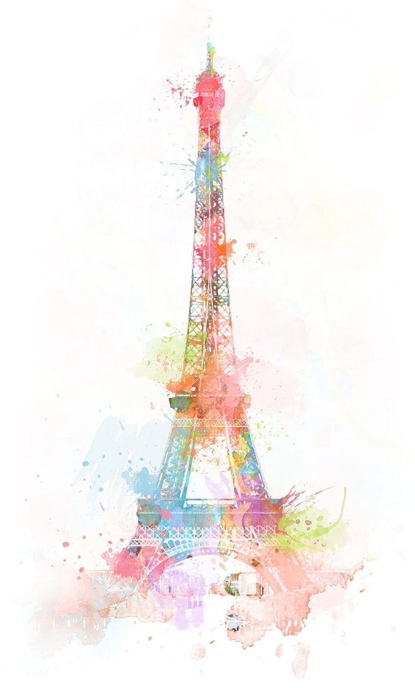 Niesamowite – theCHIVE. Wieża Eiffla, malarstwo, rysunki, paryska akwarela Tapeta na telefon HD