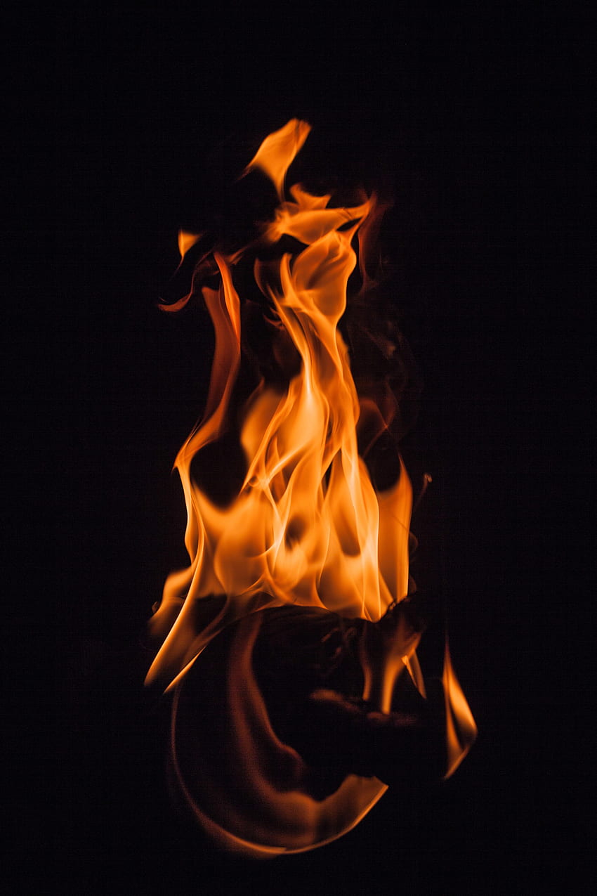 Feuer, Lagerfeuer, Dunkelheit, Flamme, Dunkelheit, Brennholz, Leichentuch HD-Handy-Hintergrundbild