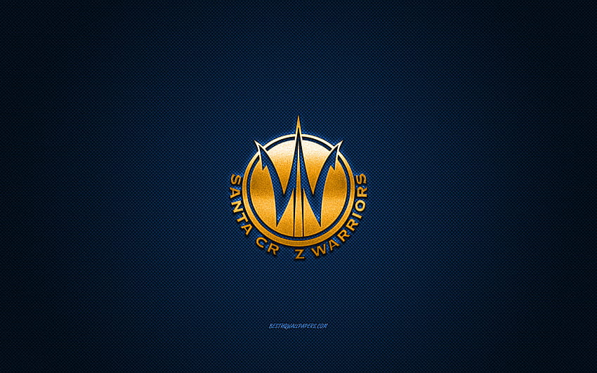 Santa Cruz Warriors, club de baloncesto estadounidense, logotipo azul, azul de fibra de carbono, NBA G League, baloncesto, California, EE. UU., logotipo de Santa Cruz Warriors fondo de pantalla