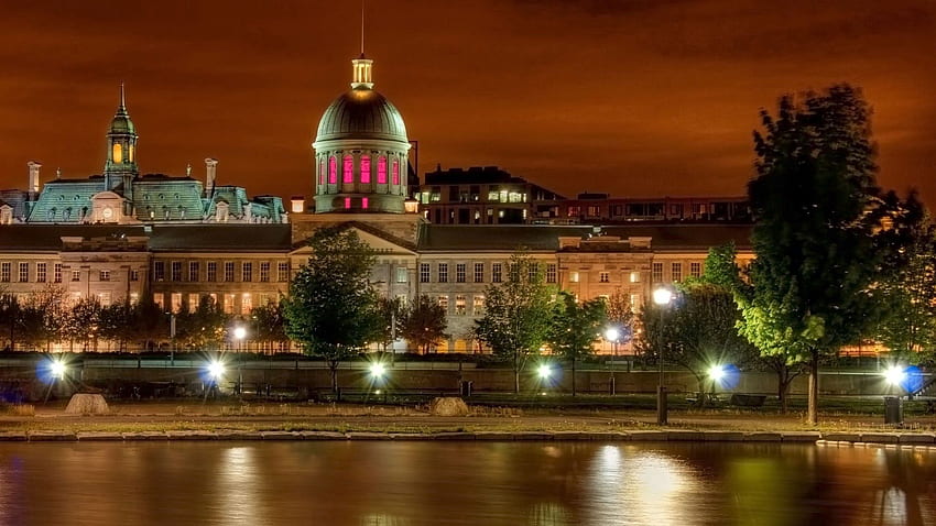 Cities, Night, Building, Canada, City Lights, Evening, Montreal HD wallpaper