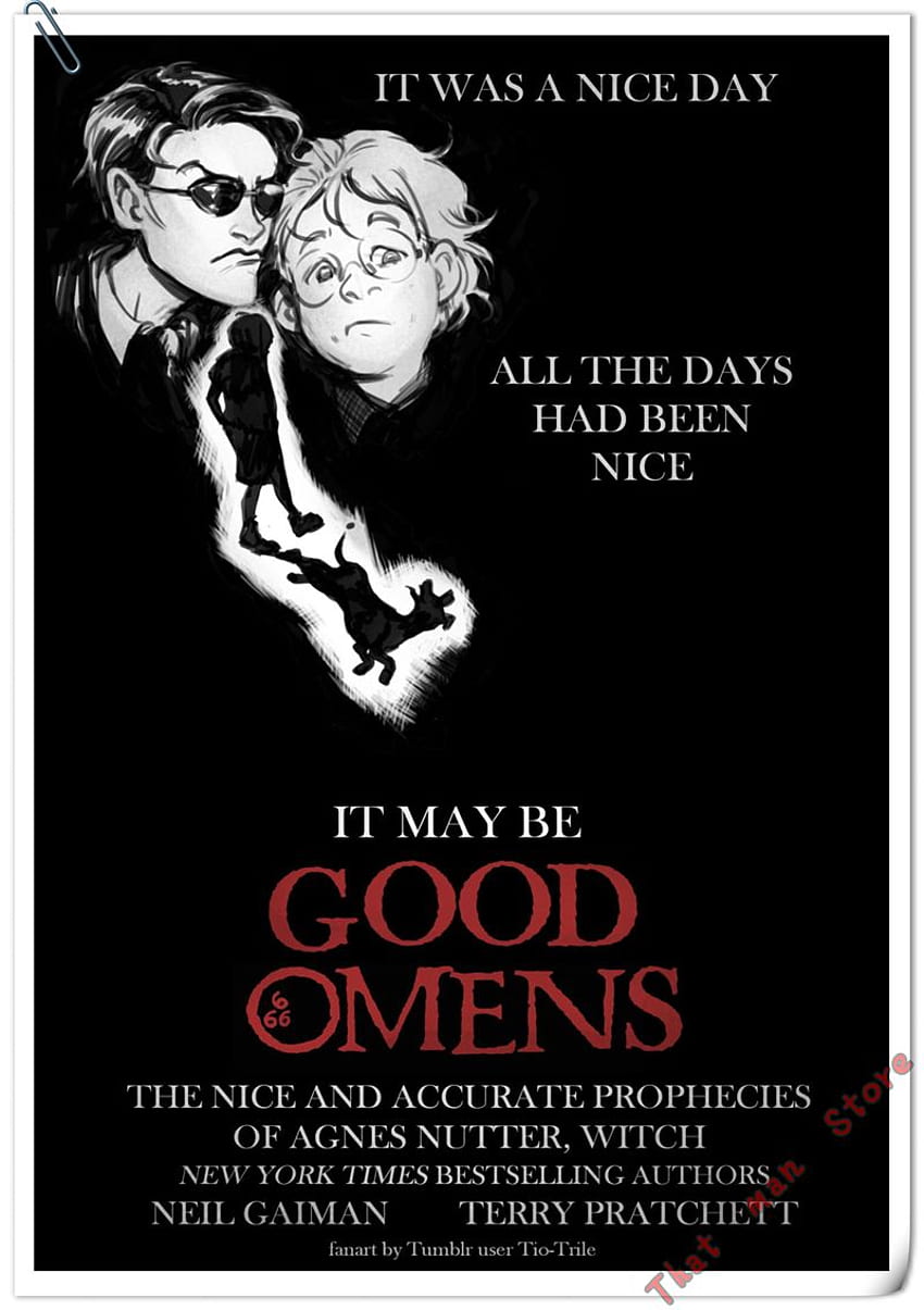 Hot Good Omens Neil Gaiman serial telewizyjny Show 2019 plakat na ścianę drukuj ścianę do salonu Home Decor Tapeta na telefon HD