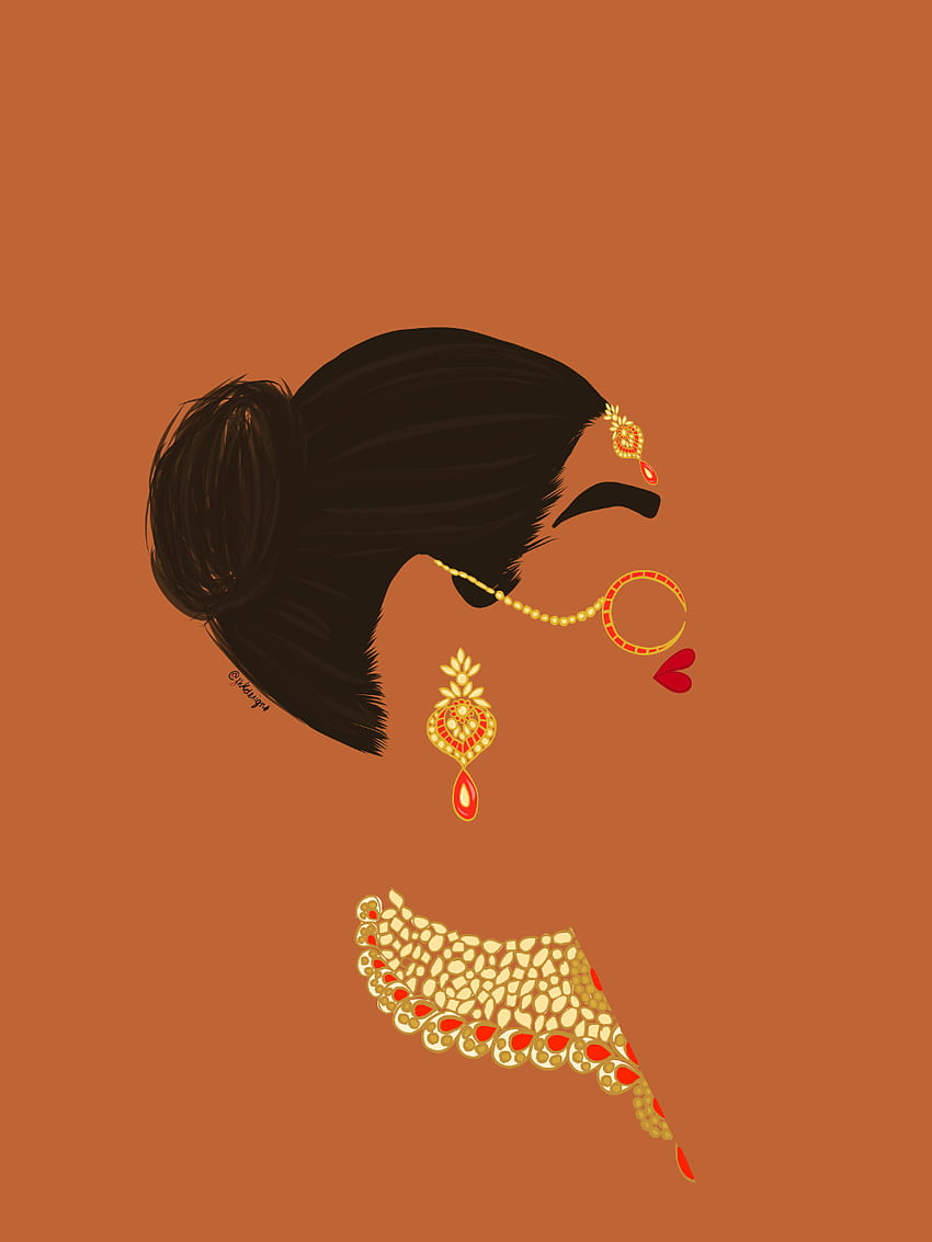 Curi Dourado. Projetos ZHK. Garota da arte da ilustração, Projetos de arte de pintura, Ilustração indiana, Estética indiana Papel de parede de celular HD