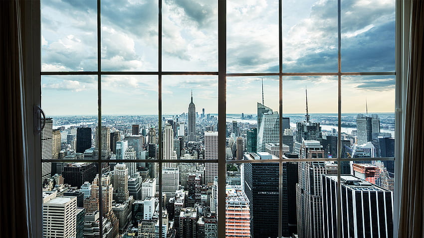 New York window, New York office HD wallpaper