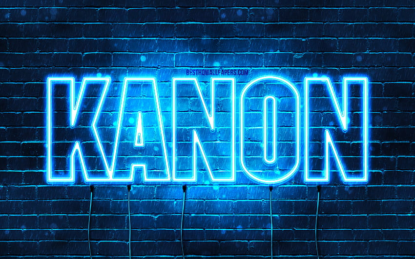 Happy Birtay Kanon, , blue neon lights, Kanon name, creative, Kanon Happy Birtay, Kanon Birtay, popular japanese male names, with Kanon name, Kanon HD wallpaper