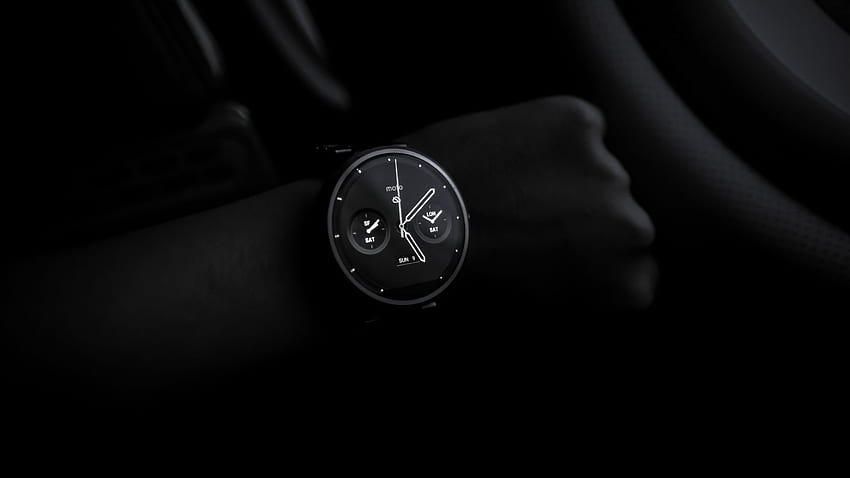 Zegarek na rękę w kolorze czarnym Tapeta HD