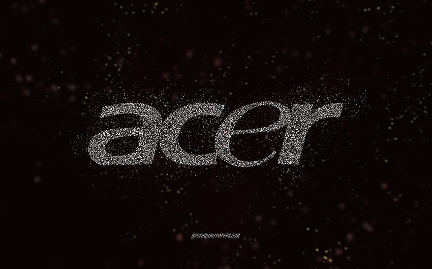 Logotipo de brillo de Acer, negro, logotipo de Acer, arte de brillo blanco, Acer, arte creativo, logotipo de brillo blanco de Acer fondo de pantalla