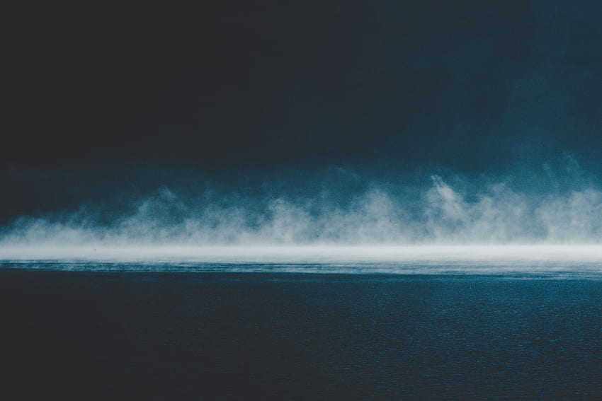 Morze, przyroda, niebo, chmury, horyzont, mgła, głównie zachmurzenie, zachmurzenie Tapeta HD