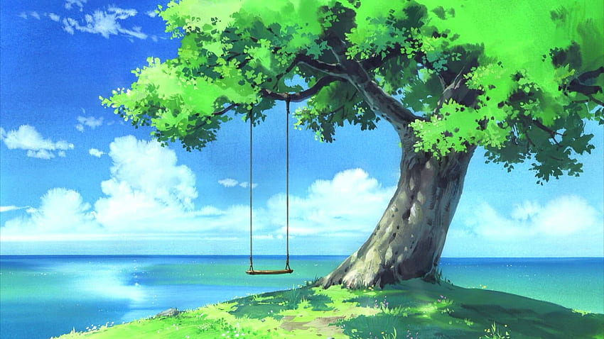 landscape anime art HD wallpaper