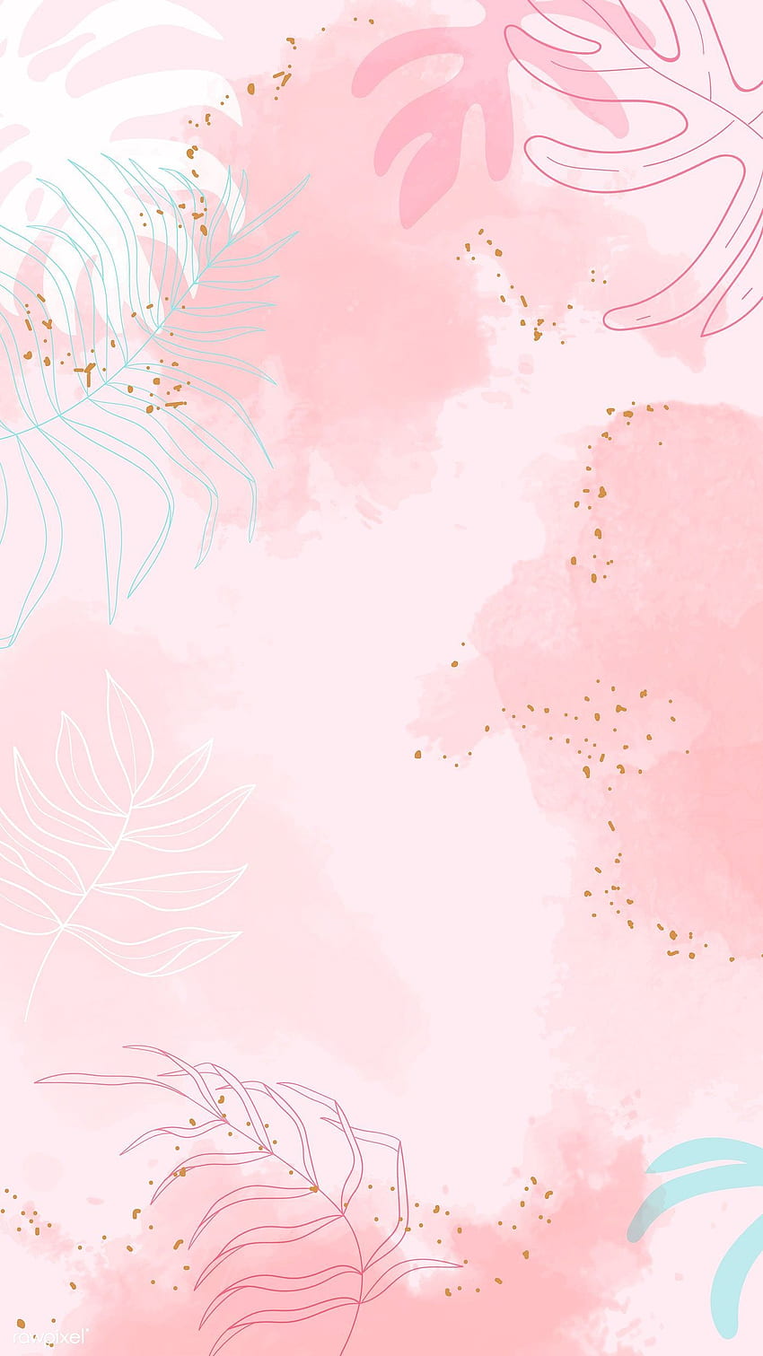 Pink leafy watercolor background vector. premium / Aum. Floral watercolor background, Watercolor iphone, Watercolor background, Pastel Pink Cute HD phone wallpaper