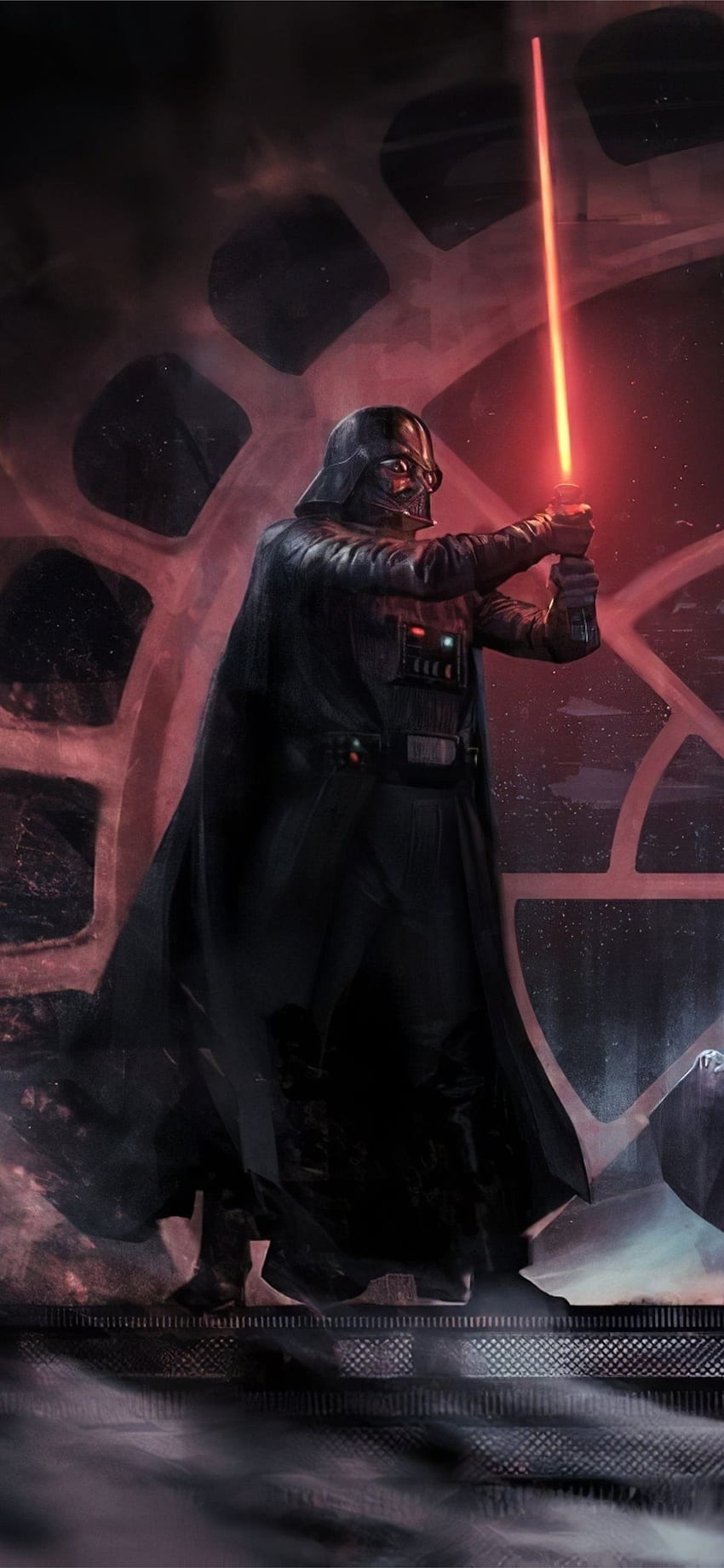 Darth Vader contra Luke Skywalker iPhone X, Darth Vader y Luke Skywalker fondo de pantalla del teléfono
