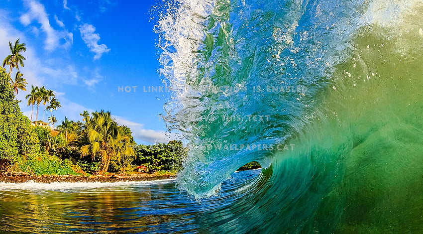 crystal green blue sky hawaii wave travel, Hawaii Waves HD wallpaper