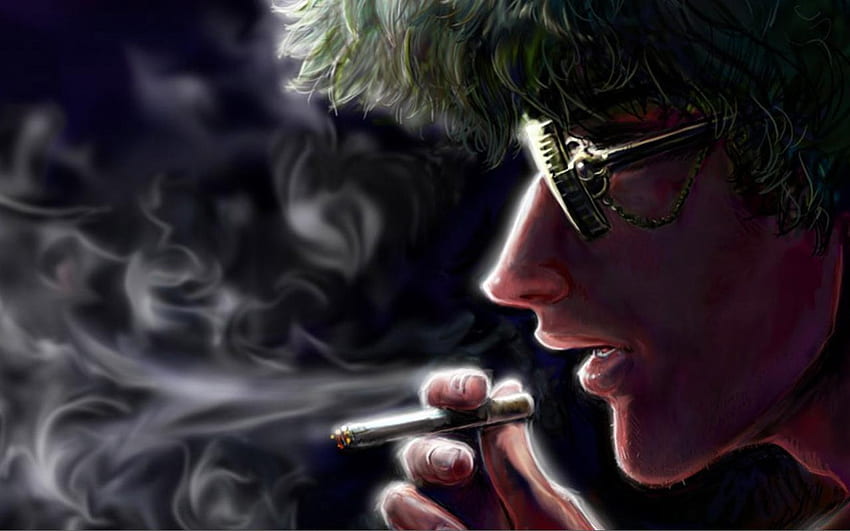 Human, person, smoke, glasses, smoking, cigarette HD wallpaper