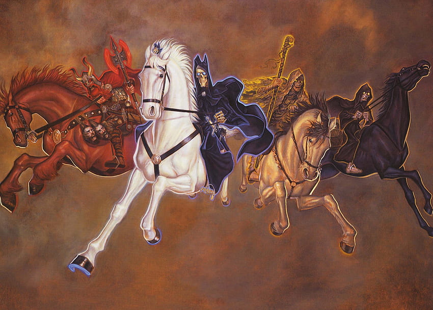 war death apocalypse horses discworld horsemen famine – HD wallpaper