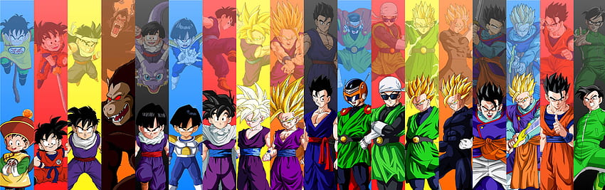 จอคู่ Dragon Ball Z จอคู่ Vegeta และ Goku วอลล์เปเปอร์ HD