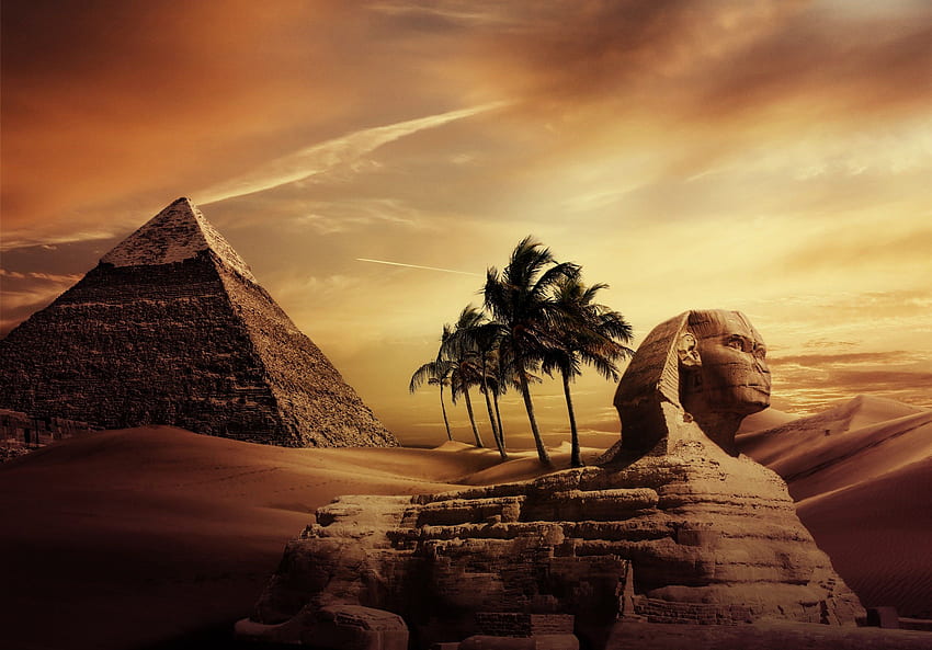 Mısır Firavunu, Sfenks HD duvar kağıdı
