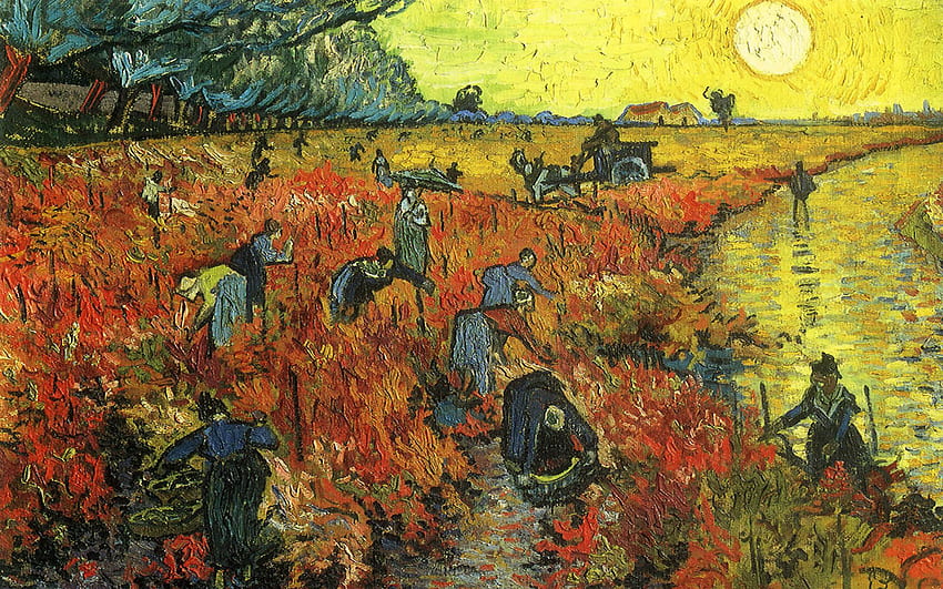 A Vinha Vermelha. A Hora Mais Escura do Oeste, Red Van Gogh papel de parede HD