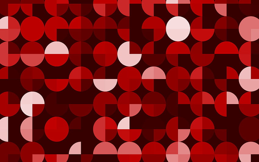червени ретро кръгове фон, червена ретро абстракция, фон с червени кръгове, ретро фон, червени кръгове абстракция за с резолюция. Високо качество HD тапет