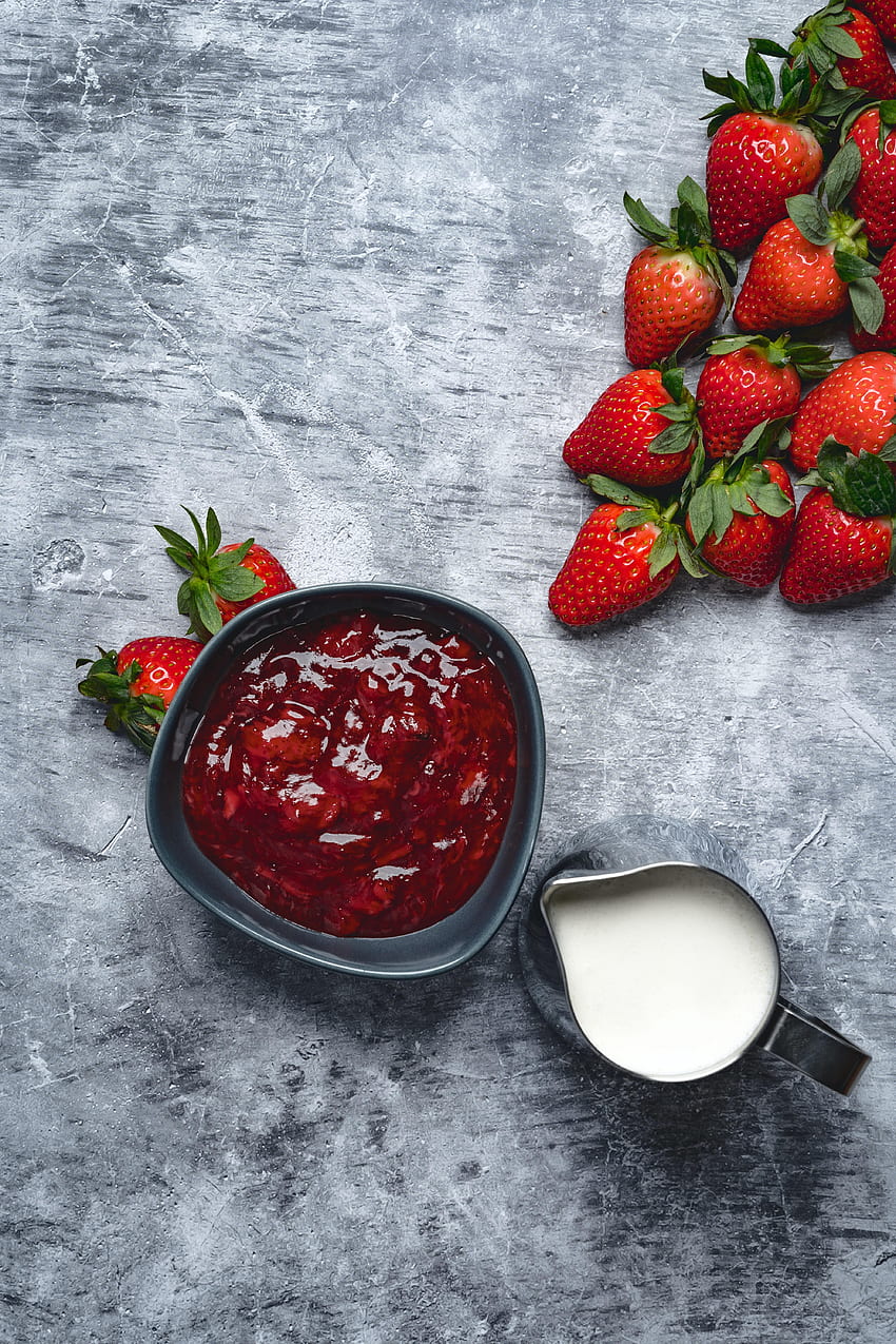 Food, Strawberry, Berries, Jam, Milk HD phone wallpaper | Pxfuel