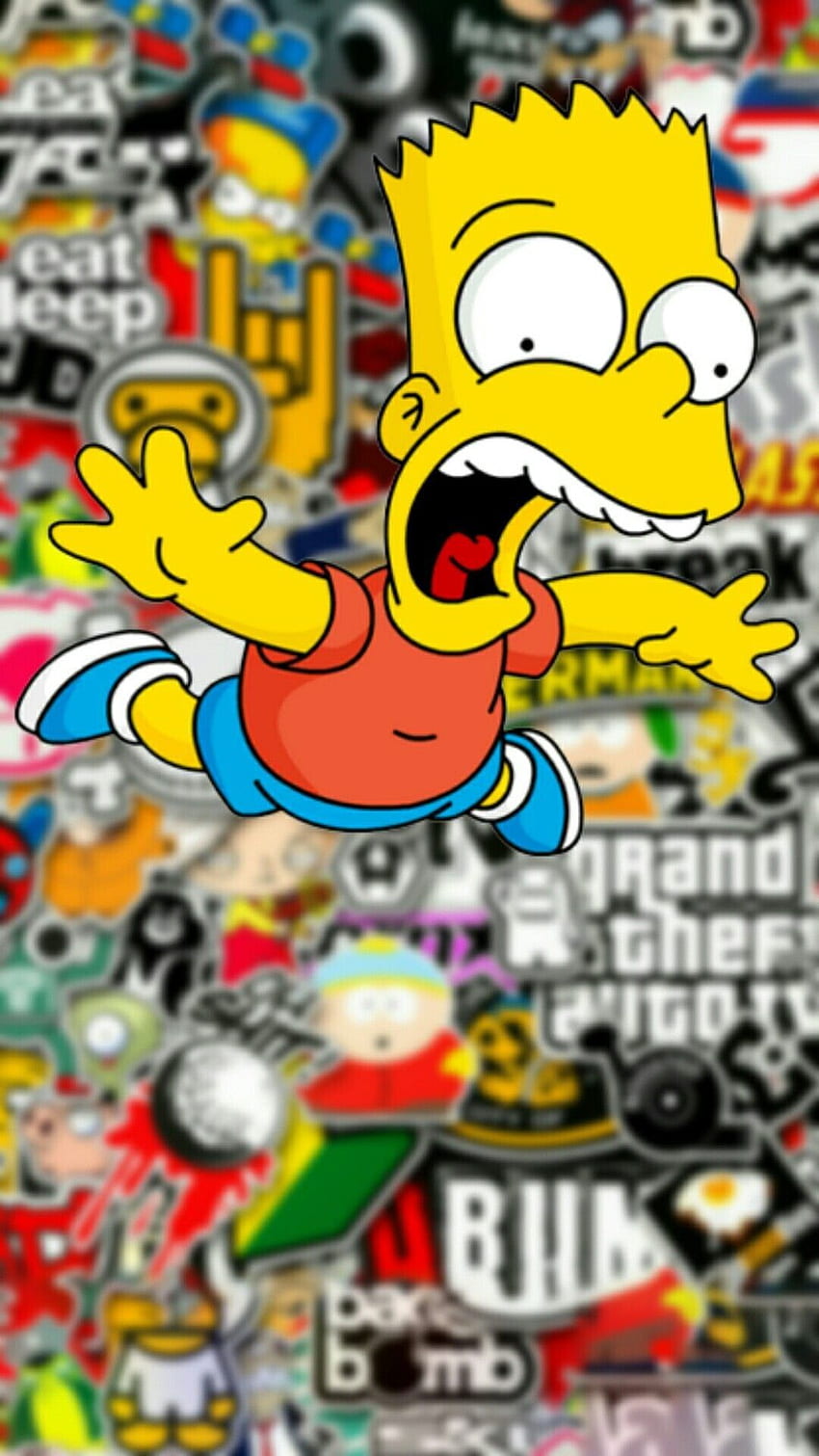 Havalı Simpsonlar, Havalı Bart Simpson HD telefon duvar kağıdı