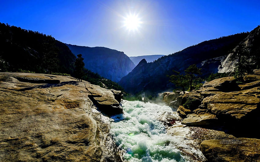 NEVADA FALLS, YOSEMITE, Nevada Falls, Grafik, Landschaft, Park, Yosemite, National, Kalifornien HD-Hintergrundbild