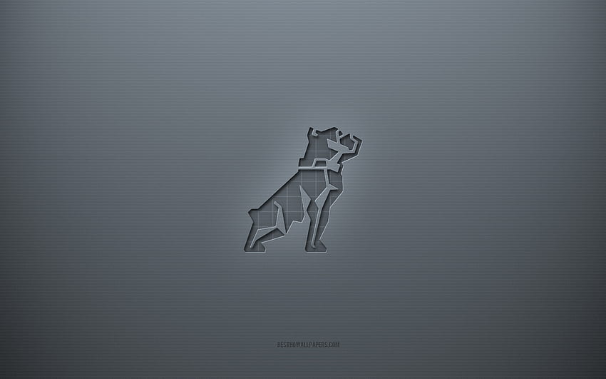Mack logo, gray creative background, Mack emblem, gray paper texture, Mack, gray background, Mack 3d logo HD wallpaper