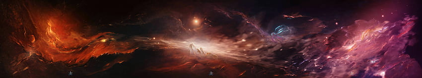 Triple monitor Nebula , background, 3 Monitor Space HD wallpaper