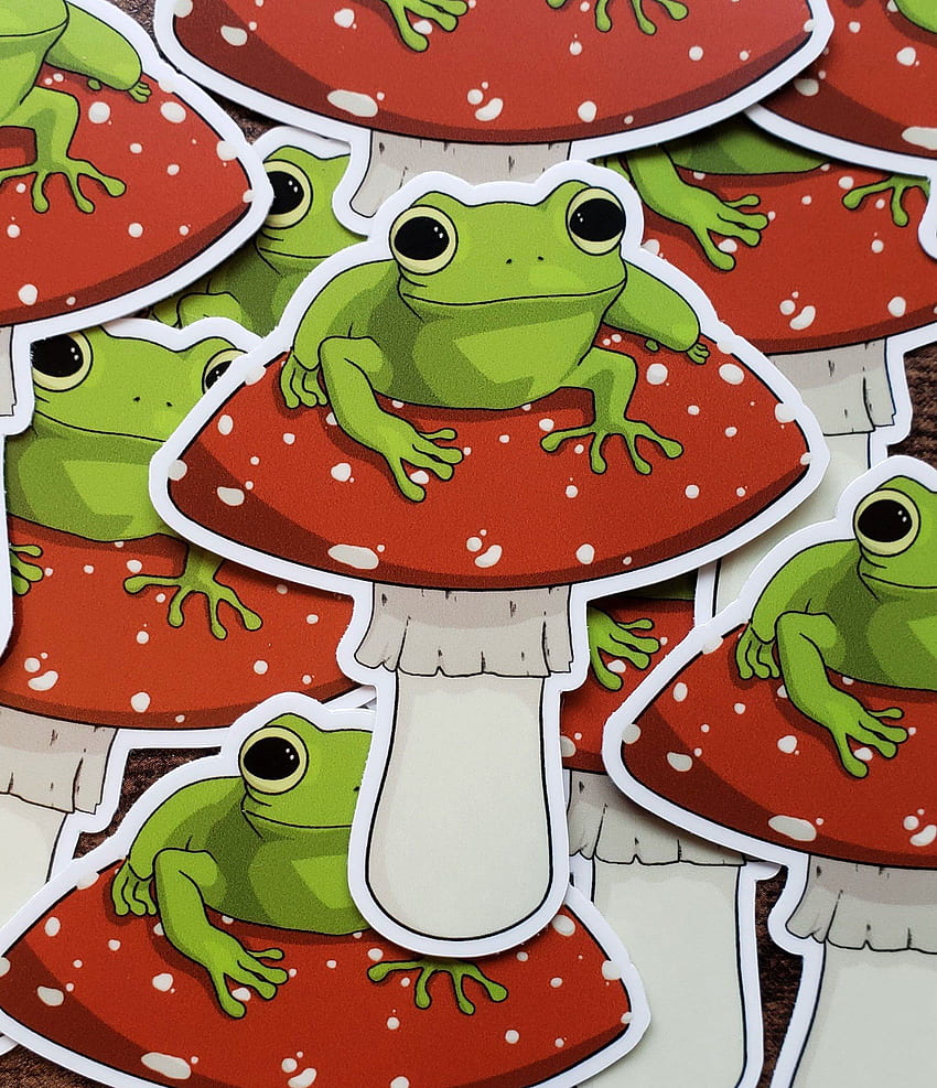 สติ๊กเกอร์กบเห็ด กันน้ำ ทนทาน แข็งแรง Etsy ในปี 2022 Cute frogs, Frog drawing, Mushroom art, Mushroom Frog วอลล์เปเปอร์โทรศัพท์ HD