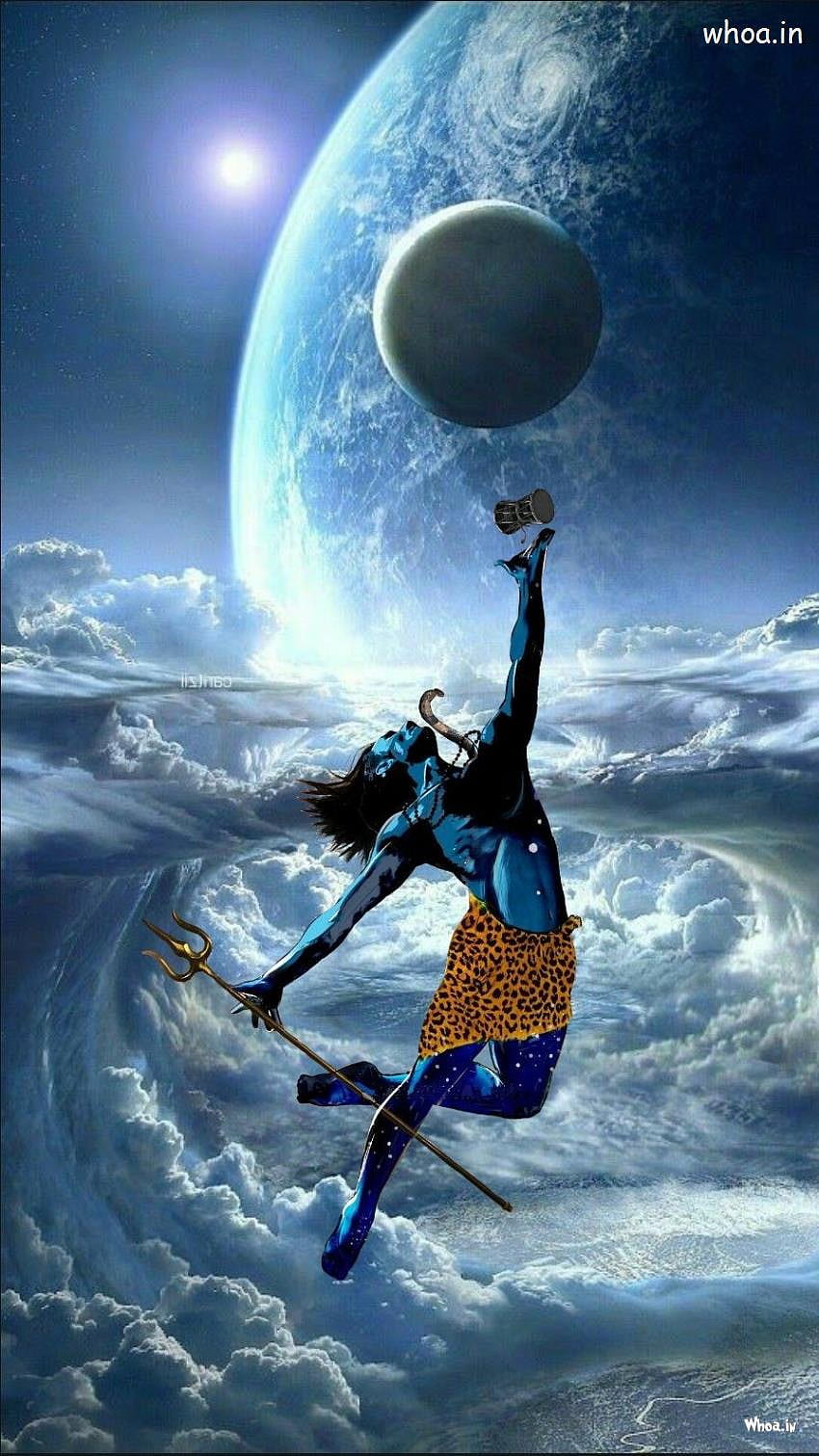 Бог Шива танцува във вселената с Дамру - на Махадев, танцуващ Шива HD тапет за телефон