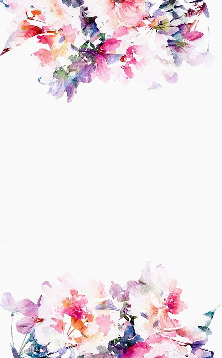 Bunga Cat Air - Latar Belakang Bunga Pastel Cat Air - & Latar Belakang, Bunga Cat Air Merah Muda wallpaper ponsel HD