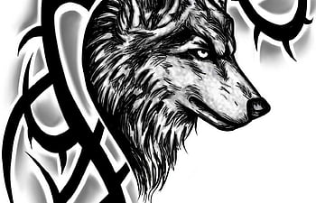 Tribal wolf tattoo Royalty Free Vector Image  VectorStock