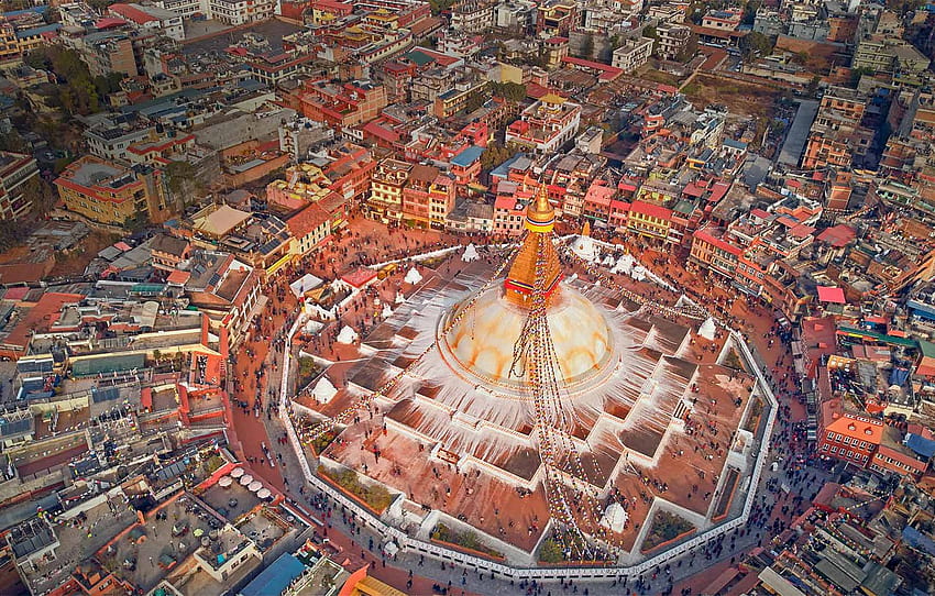 Panorama, Temple, Népal, Museum Reserve, Katmandou, Boudhanath For , Section город, Nepal City Fond d'écran HD