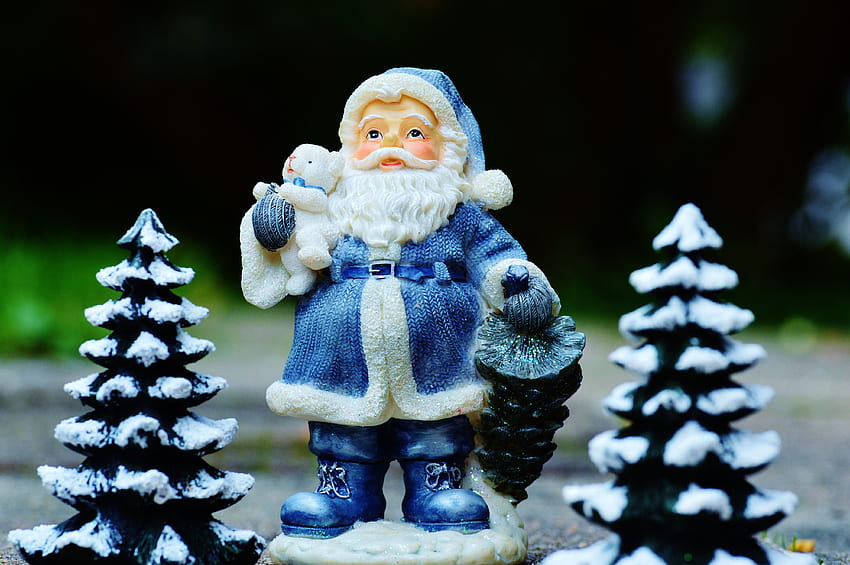 Holidays, New Year, Jack Frost, Santa Claus, Fir-Trees HD wallpaper