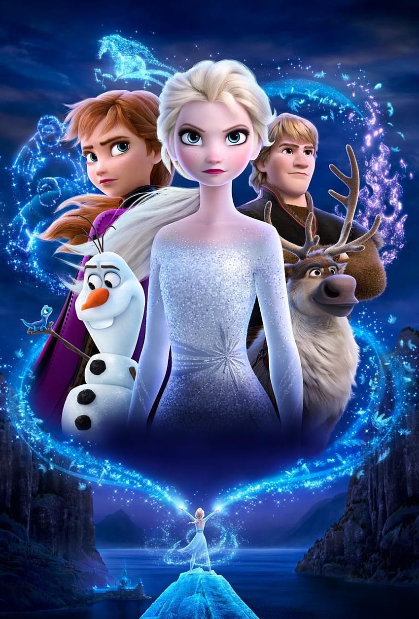 Poster di Frozen 2 (2019) senza testo. Film Disney Frozen, Frozen , Elsa congelata Disney, Frozen Cartoon Sfondo del telefono HD