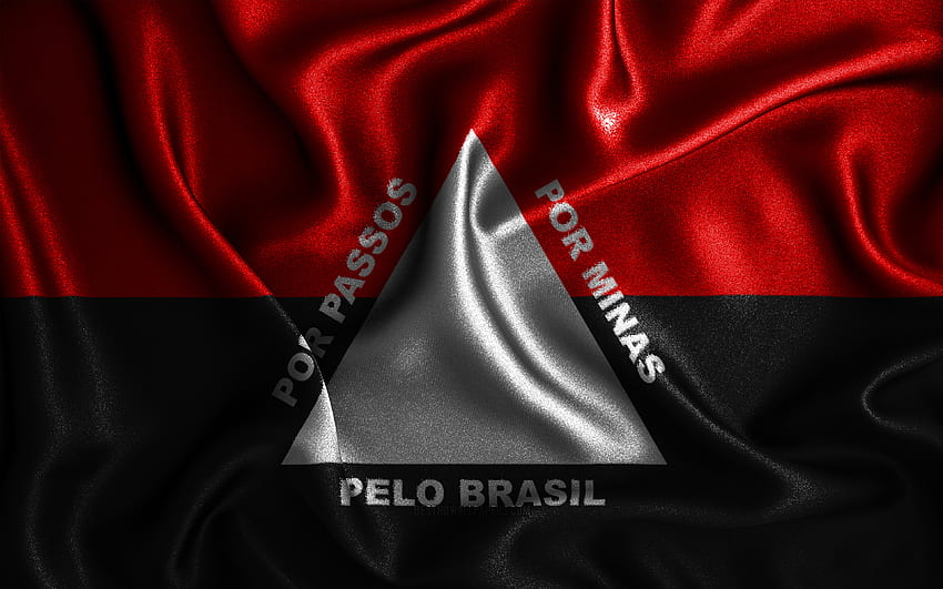 Passos flag, , silk wavy flags, brazilian cities, Day of Passos, Flag of Passos, fabric flags, 3D art, Passos, cities of Brazil, Passos 3D flag HD wallpaper