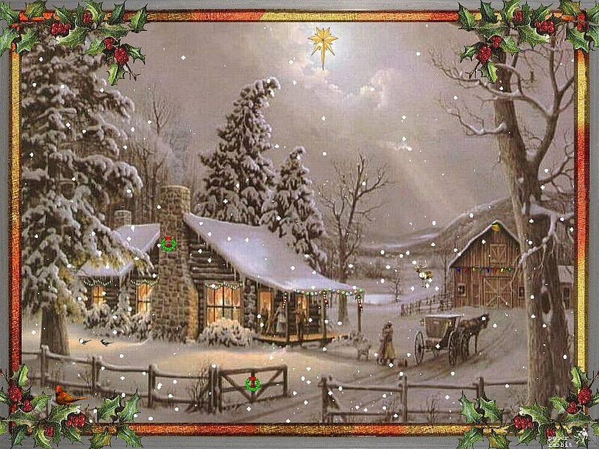 Bem-vindo inverno, inverno, férias, neve, natal, árvore papel de parede HD