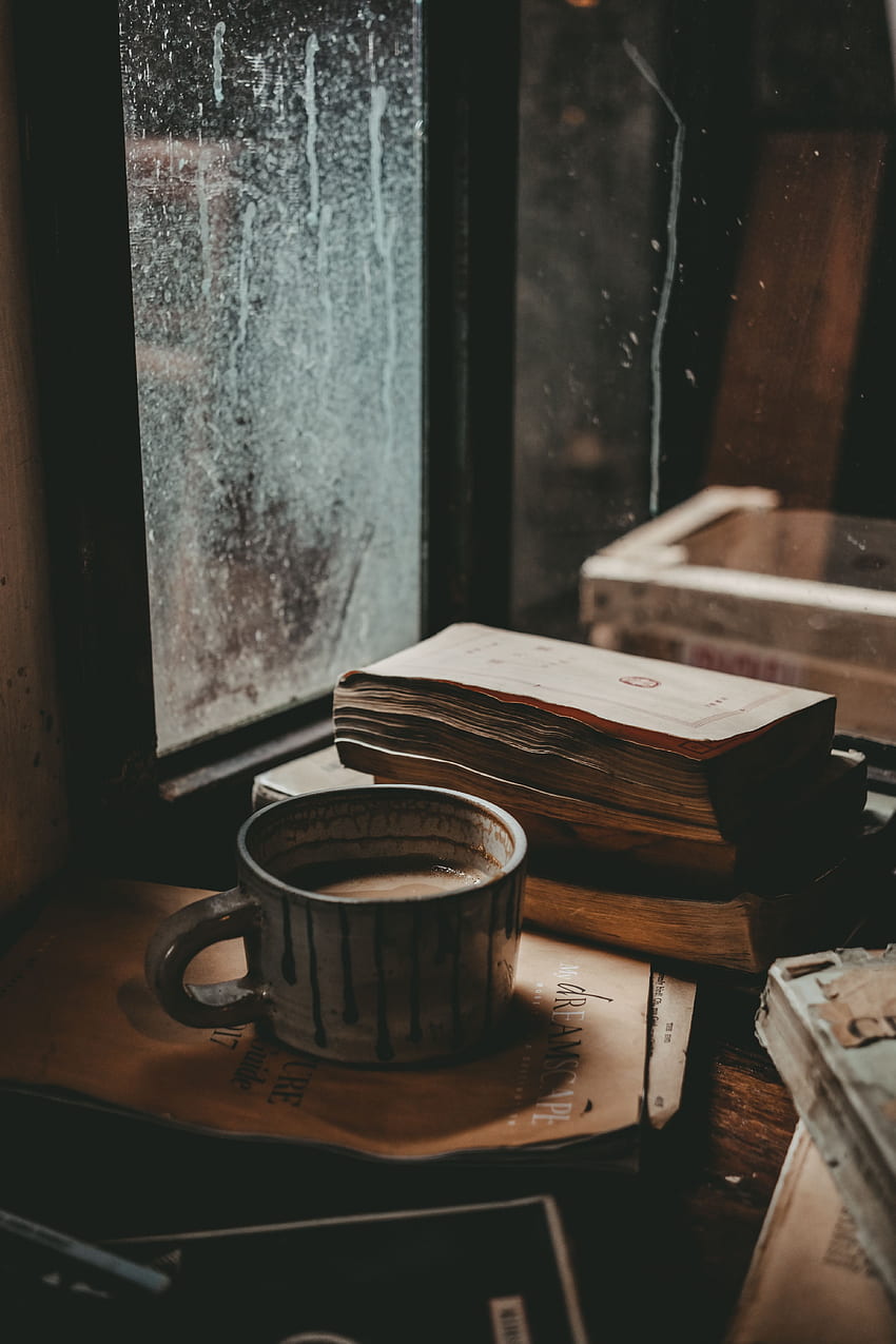 Autumn, Food, Books, Cup, Window, Mood, Mug HD phone wallpaper