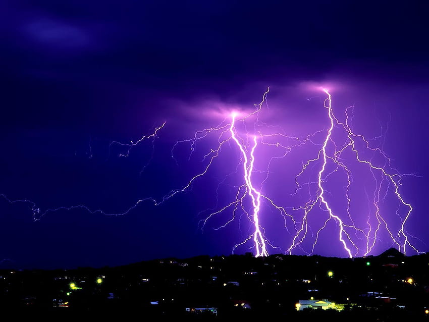 Lightning Storm, Purple Storm HD wallpaper