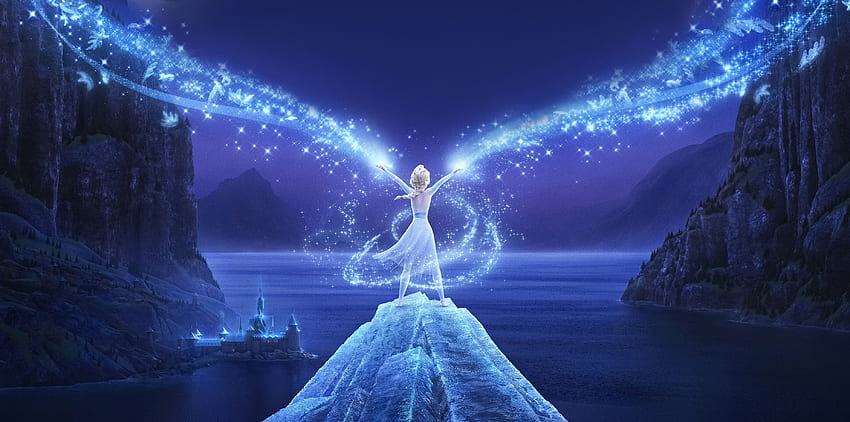 Movie, Frozen 2, Queen Elsa, snow fire HD wallpaper