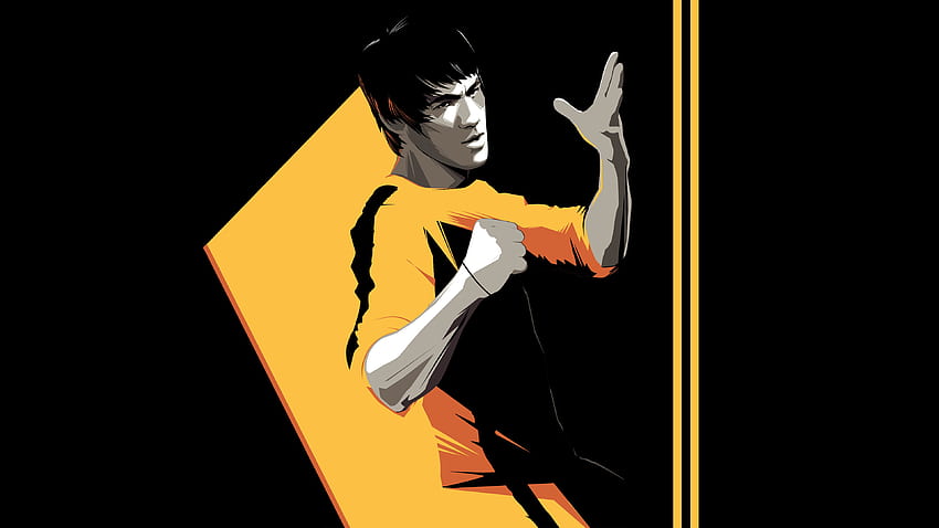 Bruce Lee Minimal Art HD wallpaper