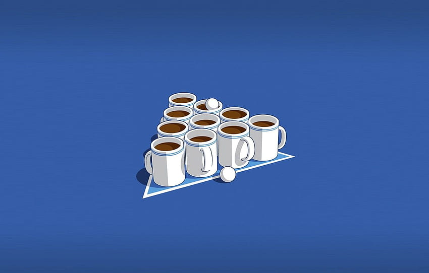 balls, tea, coffee, minimalism, Billiards, Cup, mugs for , section минимализм, Minimalist Tea HD wallpaper